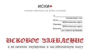 Иск к наследственному имуществу (образец): порядок подачи искового заявления